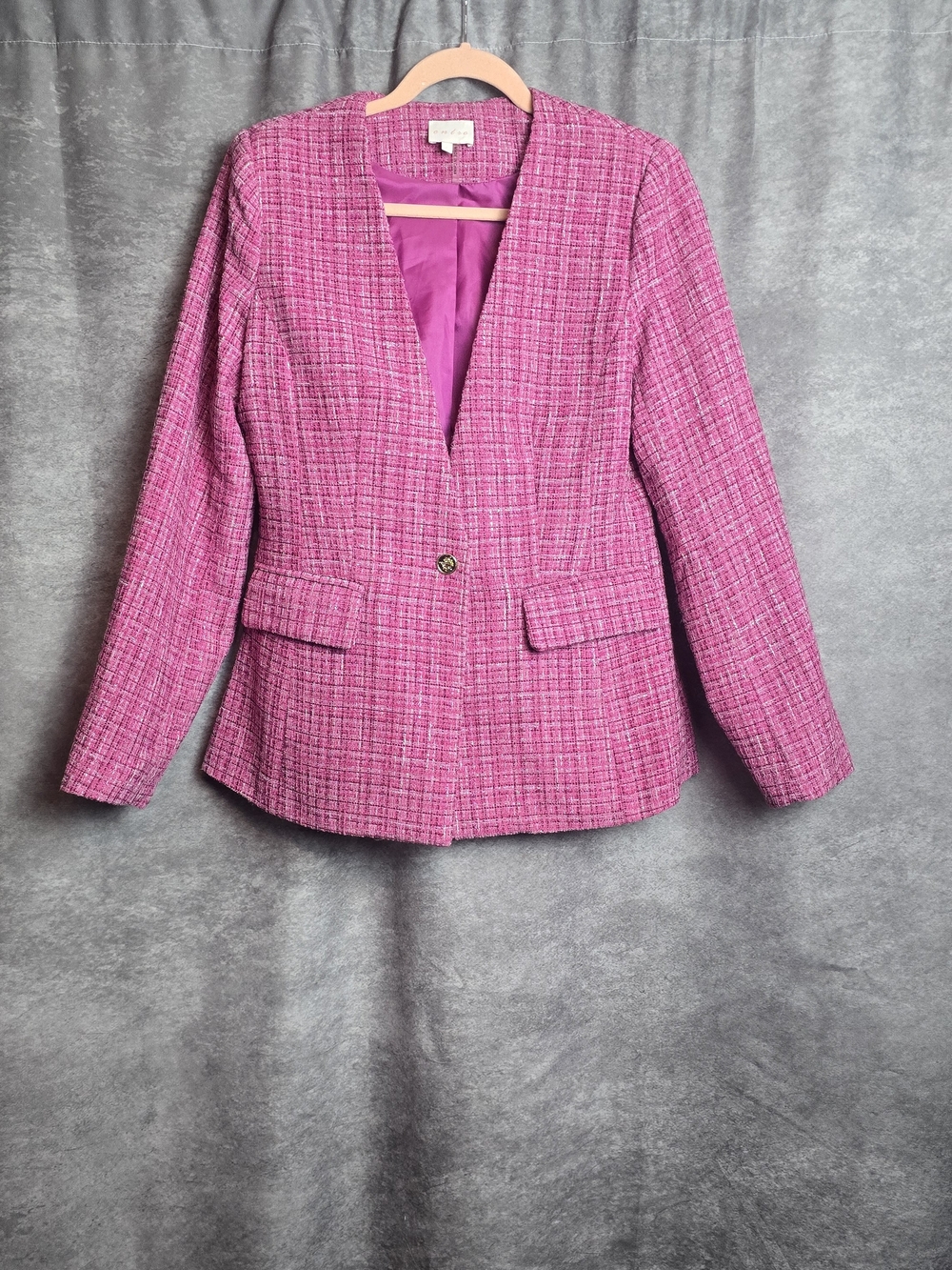 Pink Tweed Style Blazer